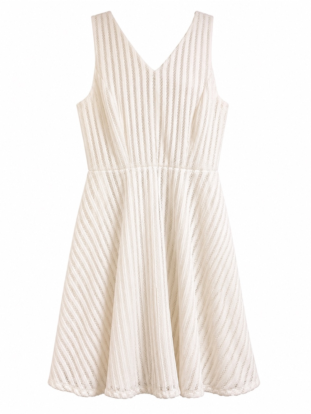 Apt. 9 White V-Neck Lace Fit-and-Flare Dress